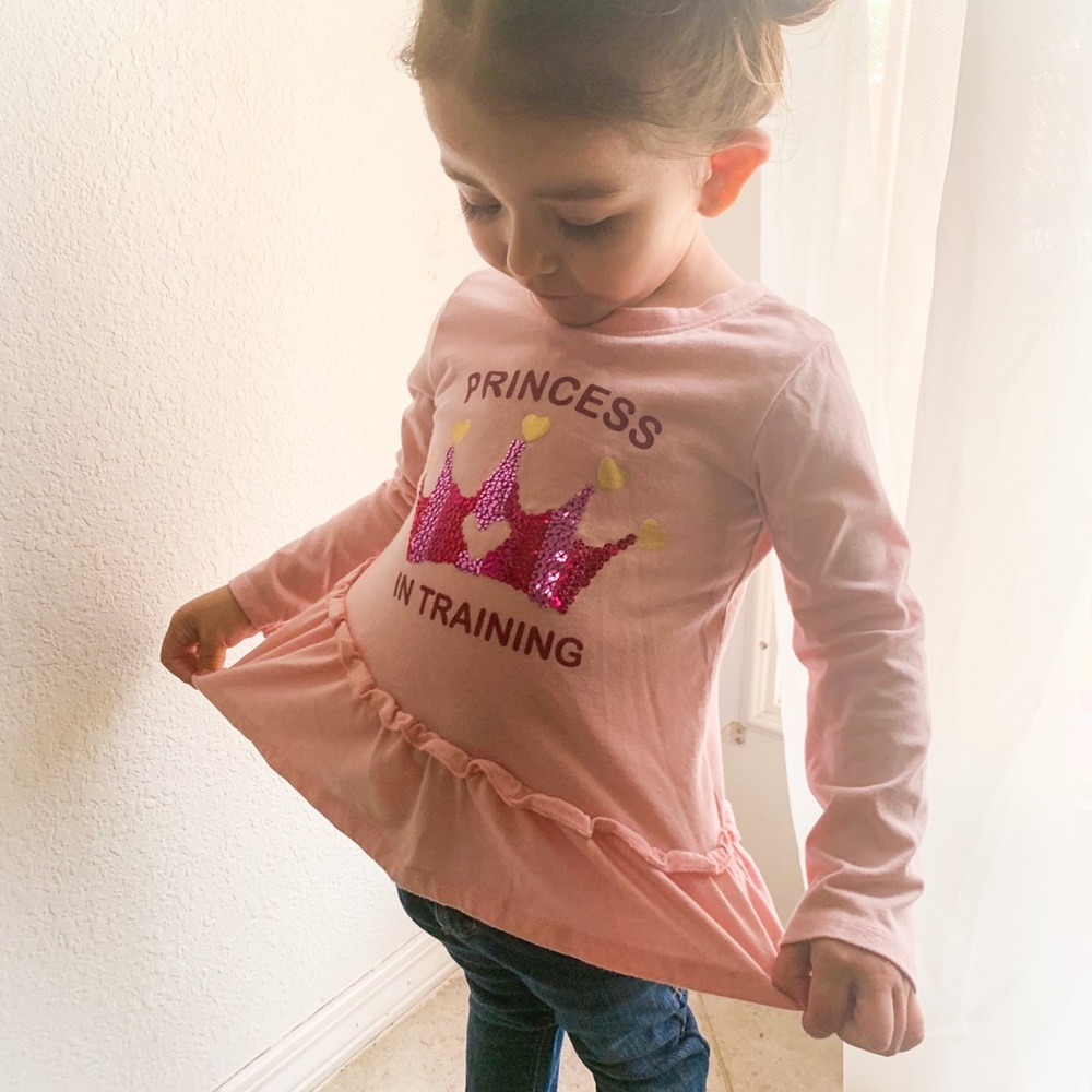 Long Sleeved Peplum Style Toddler Knit Top